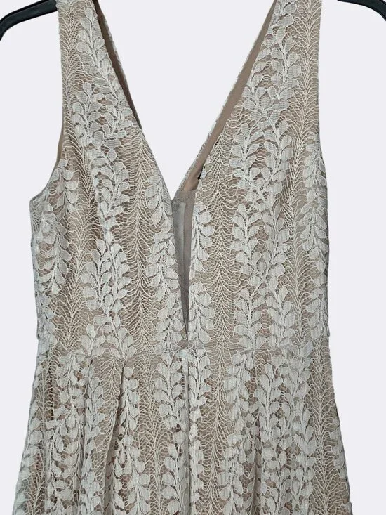 Lulus Eliana Lace Maxi Dress White/Nude Nordstrom Size XS - Picture 4 of 13
